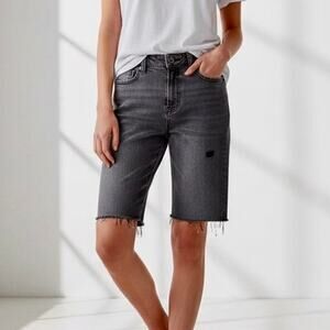 Upcycled American Eagle Black Denim Bermuda Mom Jorts Women’s Small